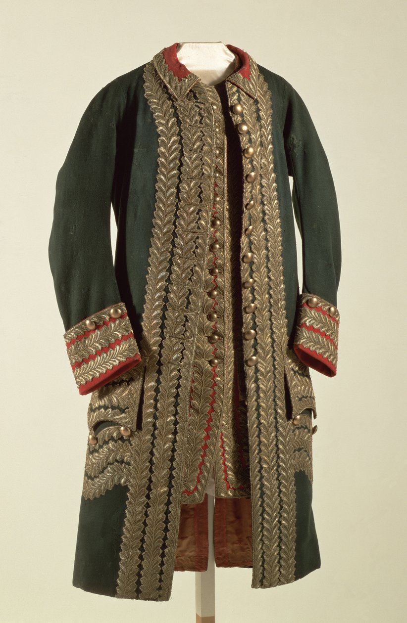 Generaluniform, tilhørende Alexander Suvorov (1729-1800), sent på 1700-tallet (ullstoff og silke dekorert med gulltråd) av Unbekannt