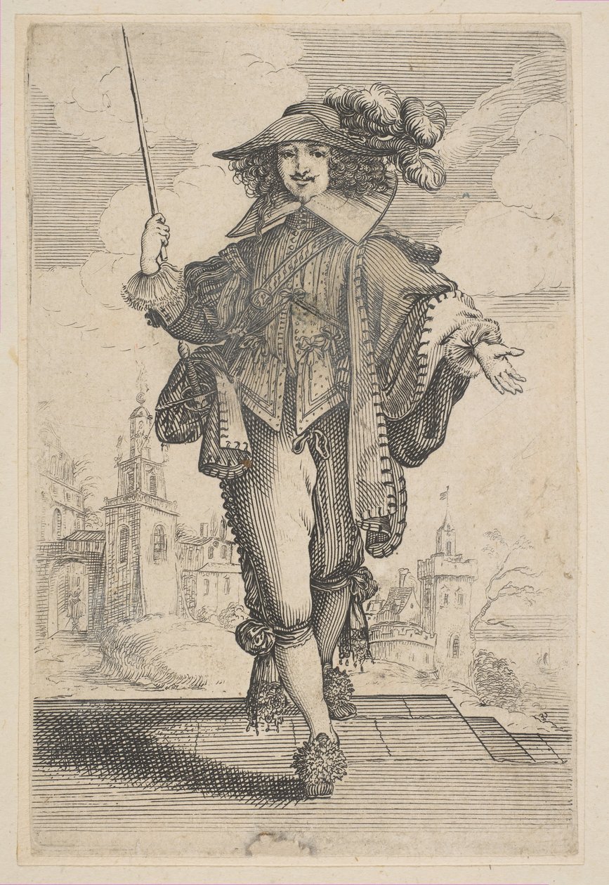 Gentleman Holding a Crop, 1629. av Unbekannt