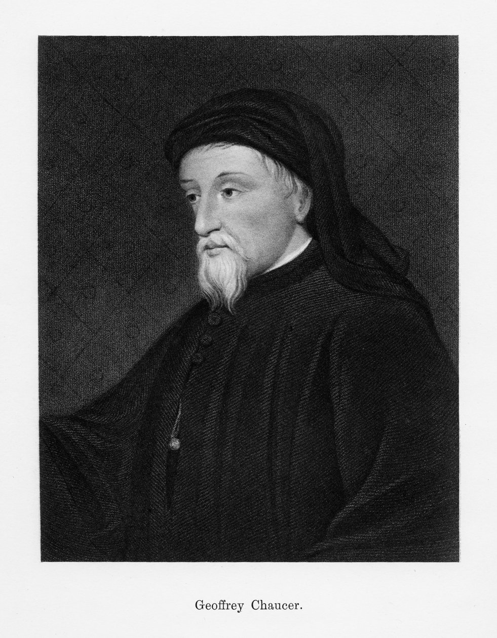 Geoffrey Chaucer , engelsk forfatter, poet, filosof, byråkrat og diplomat, 1800-tallet av Unbekannt