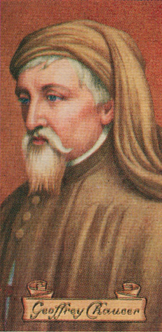 Geoffrey Chaucer, hentet fra en serie sigarettkort, 1935 av Unbekannt