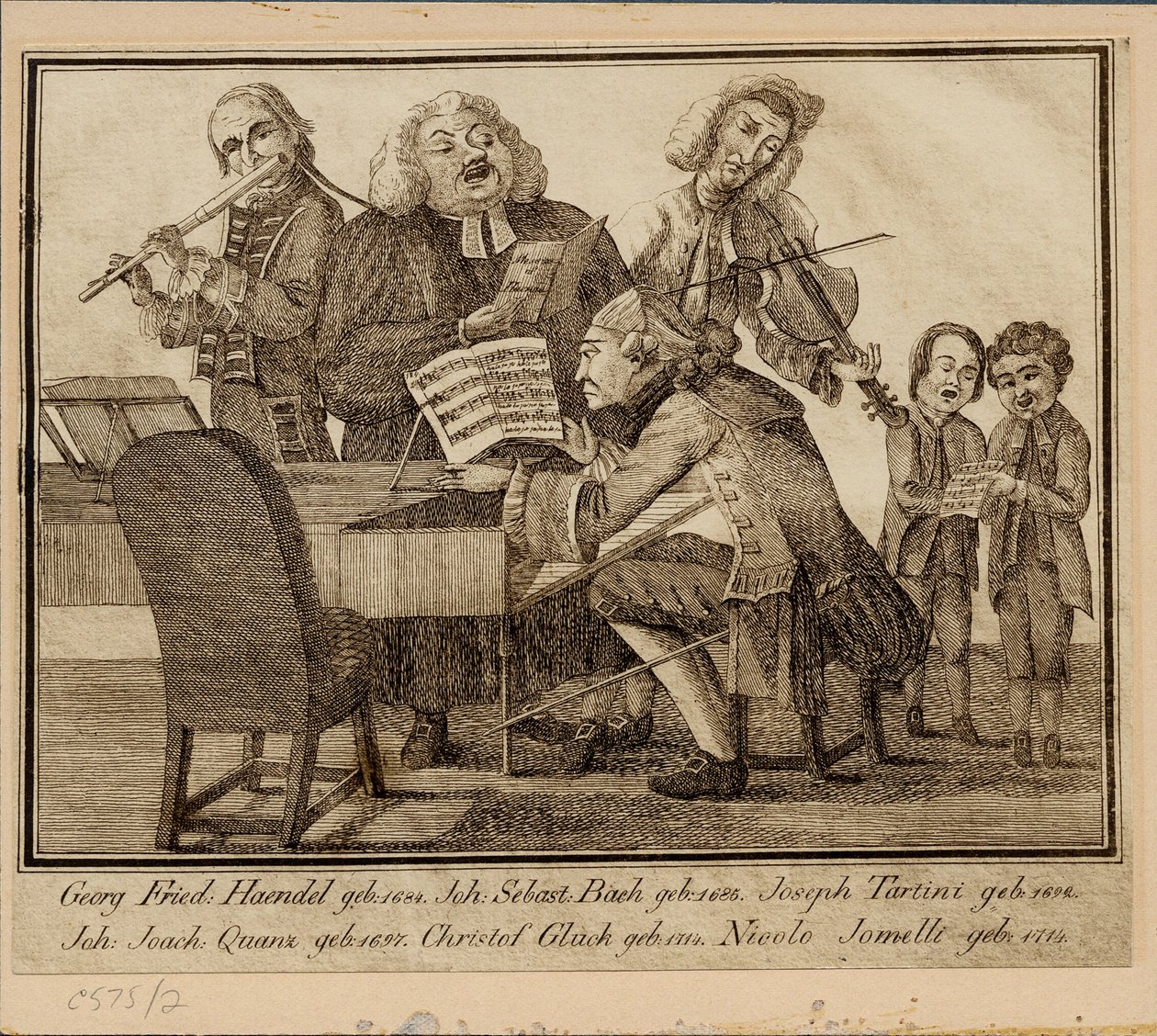 Georg Friedrich Haendel, Johann Sebastian Bach, Giuseppe Tartini, Johann Joachim Quantz, Christoph W av Unbekannt