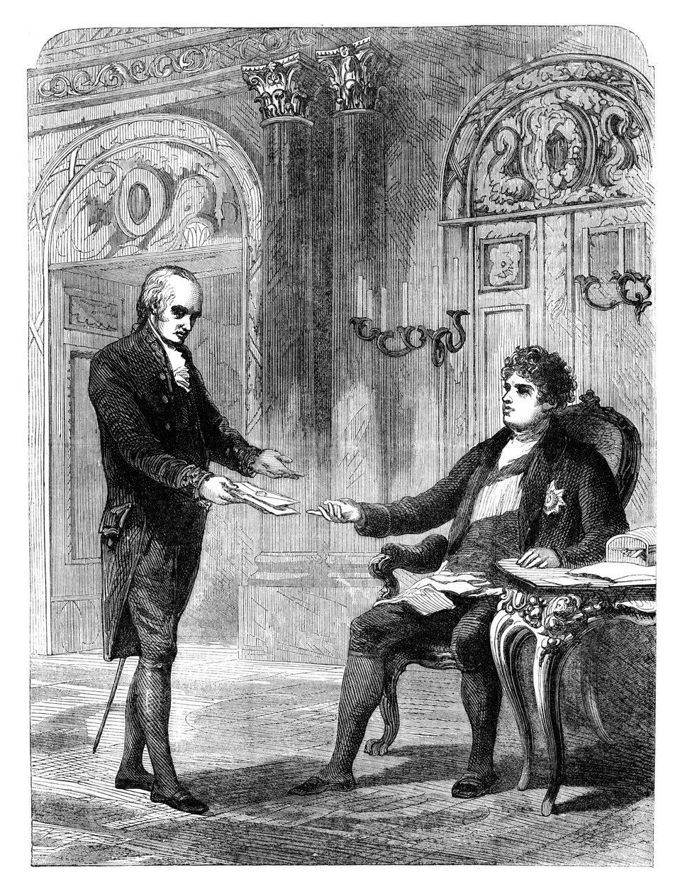 George Canning 1770-1827 mottok utnevnelsen til å bli statsminister, 1827 c1895 av Unbekannt