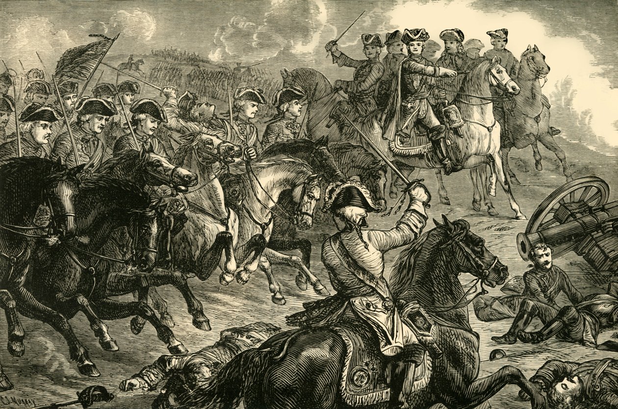 George II, i slaget ved Dettingen, 27. juni 1743, 1890. av Unbekannt