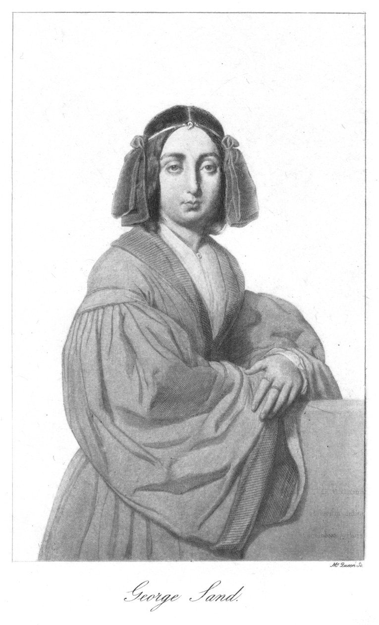 George Sand , fransk romantisk romanforfatter, midten av 1800-tallet av Unbekannt