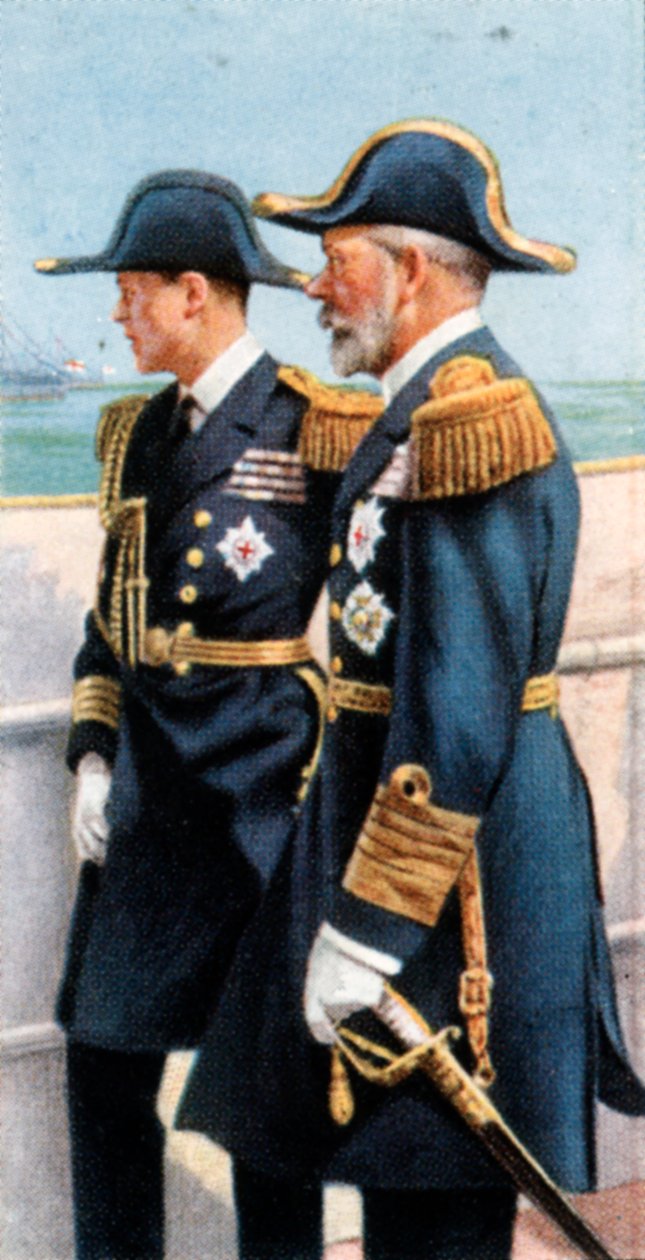 George V og prinsen av Wales gjennomgår flåten, 26. juli 1924, c1935 av Unbekannt