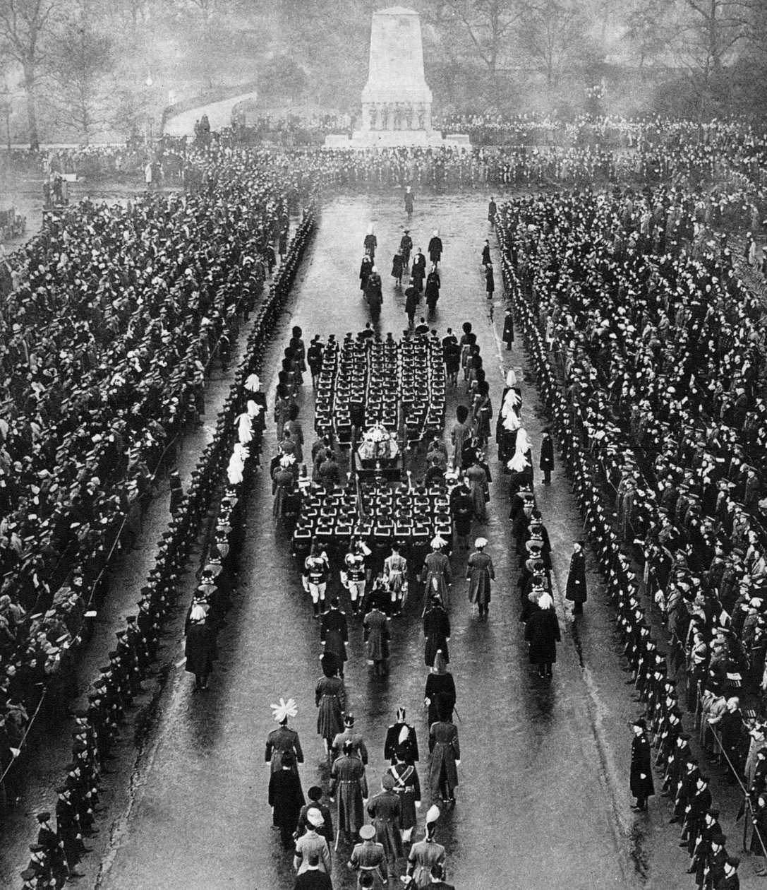 George Vs begravelsescortege på Horse Guards Parade, London, 28. januar 1936 av Unbekannt