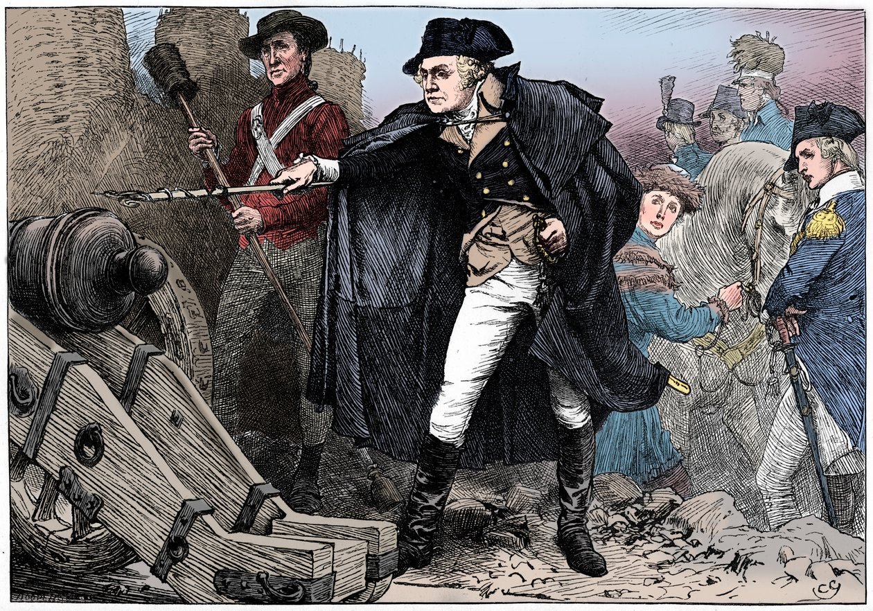 George Washington ved beleiringen av Yorktown, Virginia, 1781 c1880 av Unbekannt