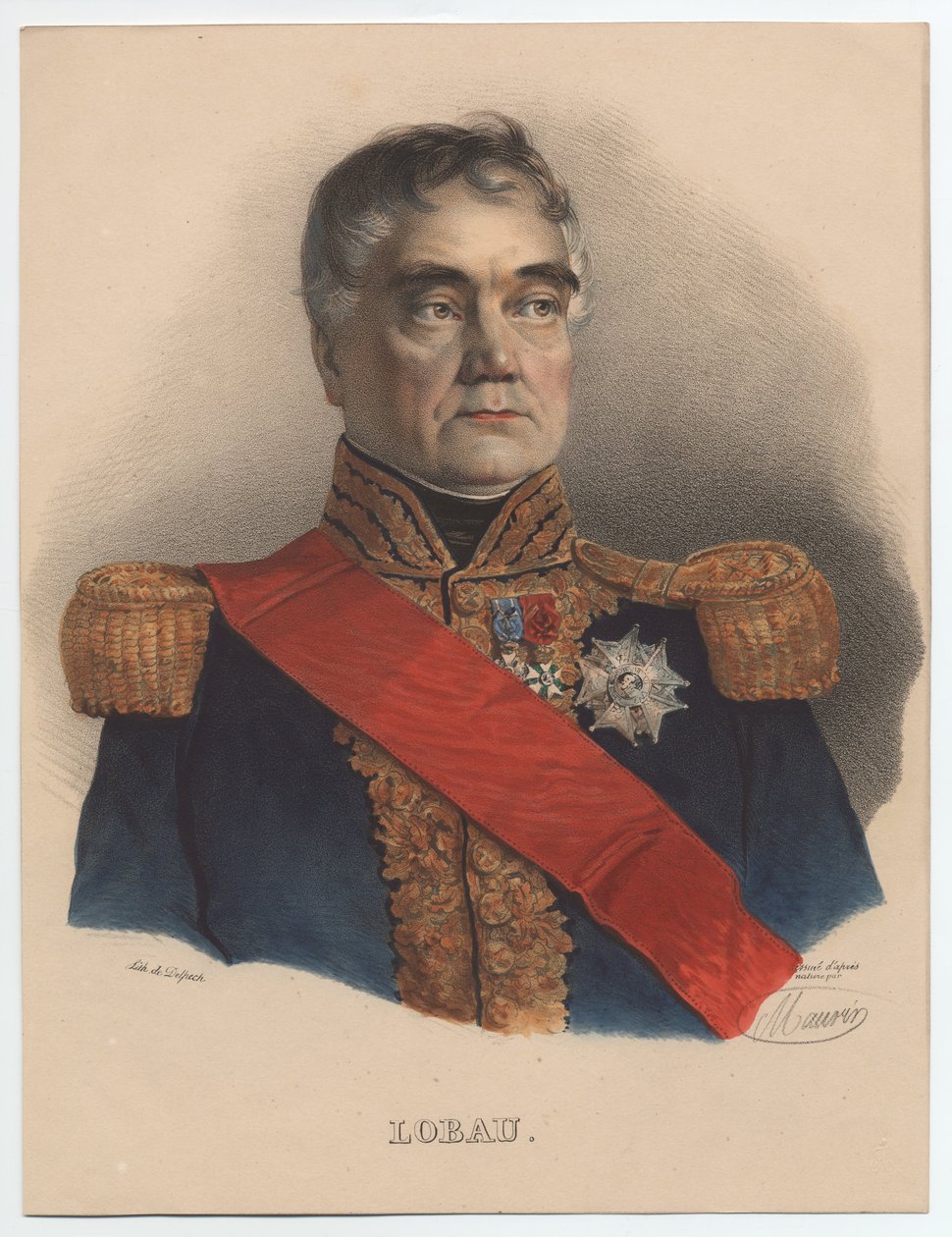 Georges Mouton de Lobau 1770-1838, marskalk av Frankrike, 1835 av Unbekannt