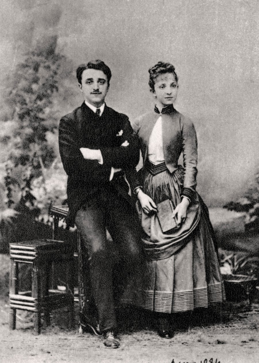 Georges og Jeanne Hugo, barnebarn til den franske forfatteren Victor Hugo, 1884 av Unbekannt