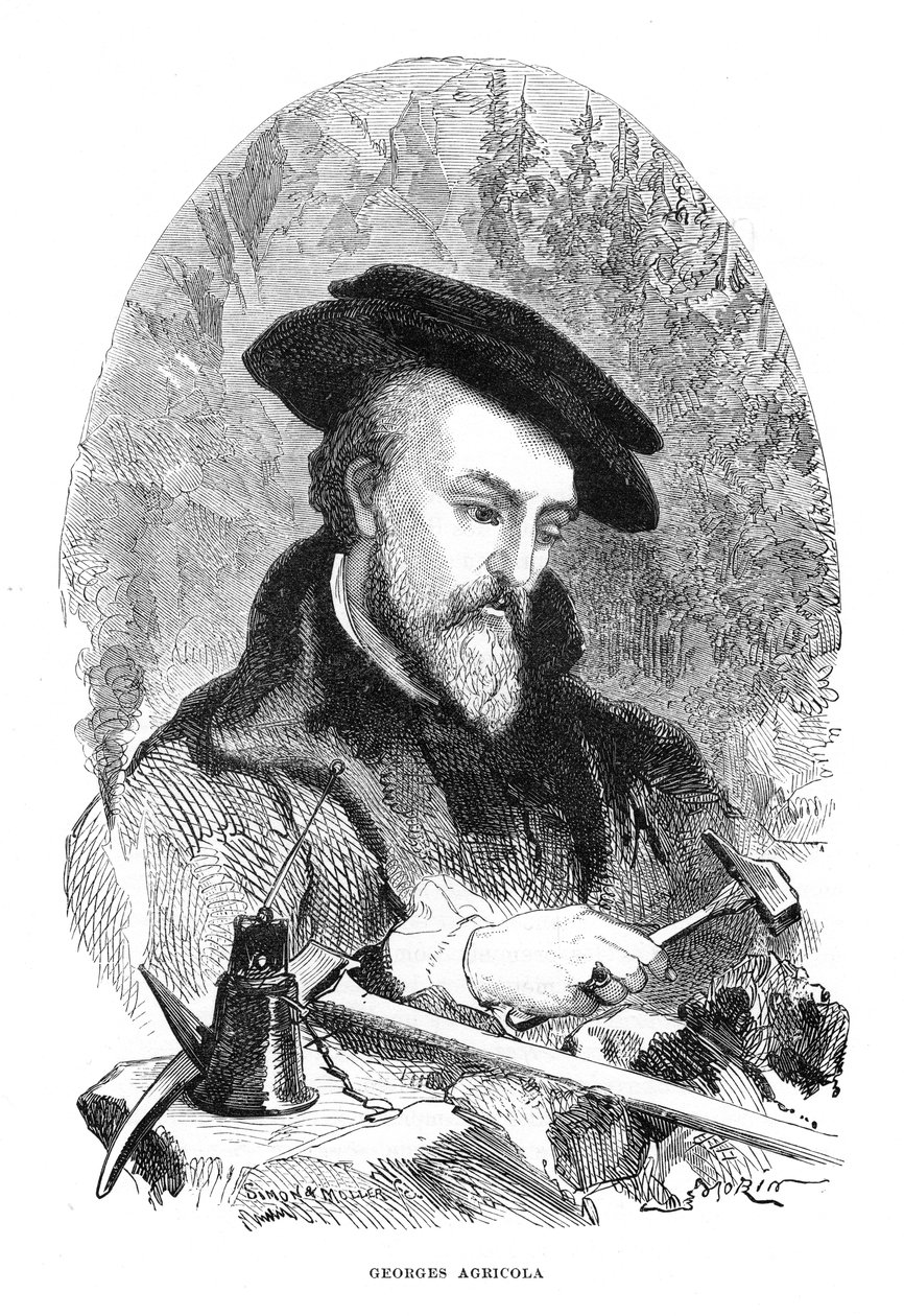 Georgius Agricola , tysk lege, mineralog og metallurg fra 1500-tallet av Unbekannt