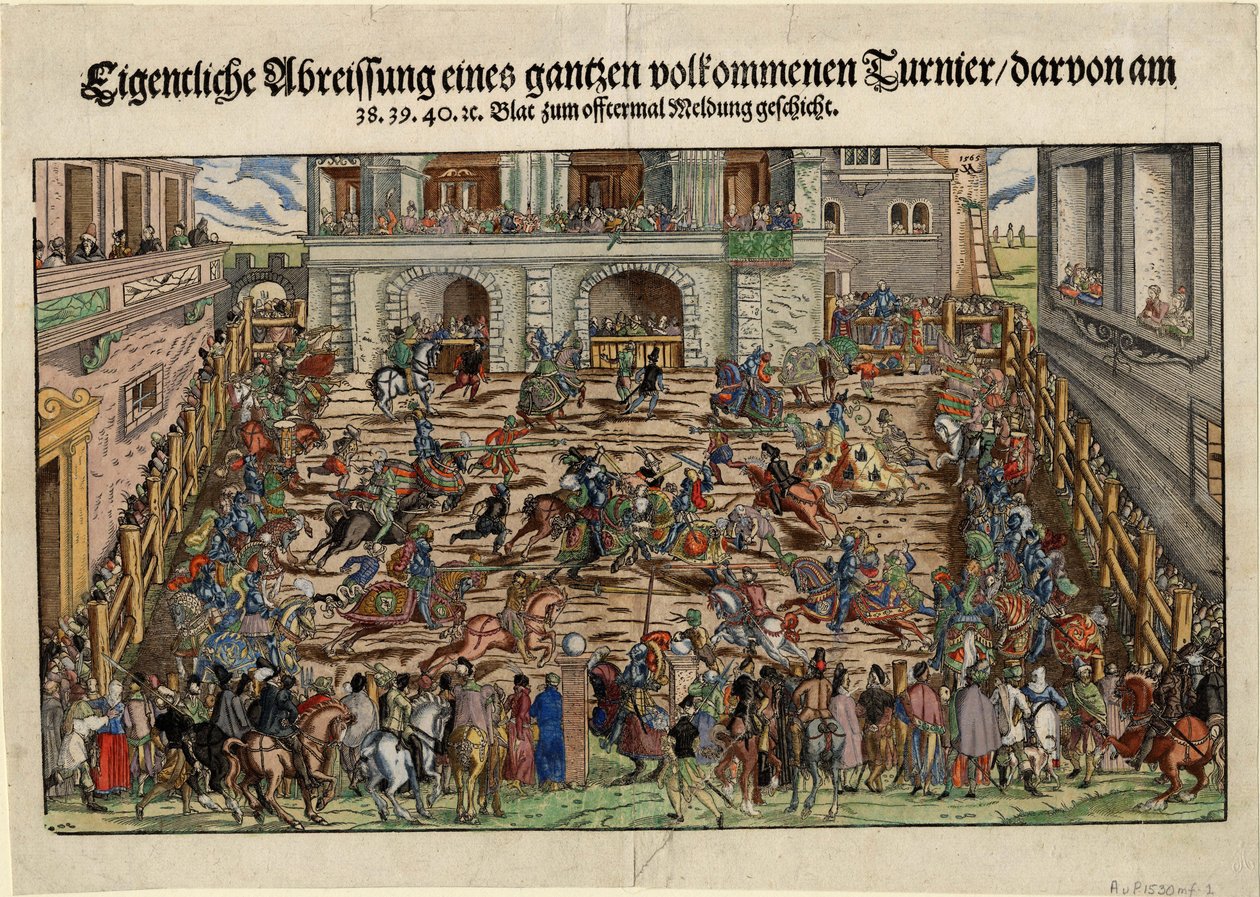 Tysk ridderturnering, ca 1530 av Unbekannt