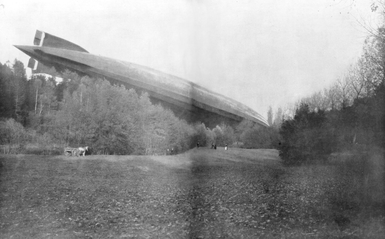 Tyske Zeppelin L49 brakt ned og fanget intakt av franskmennene, 20. oktober 1917 av Unbekannt