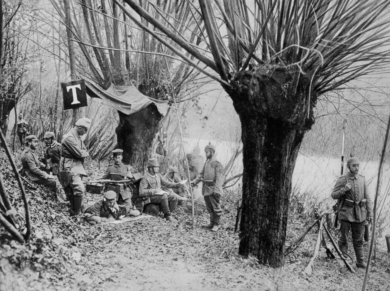 Tysk felttelefonstasjon, Aisne, Frankrike, første verdenskrig, 1915 av Unbekannt