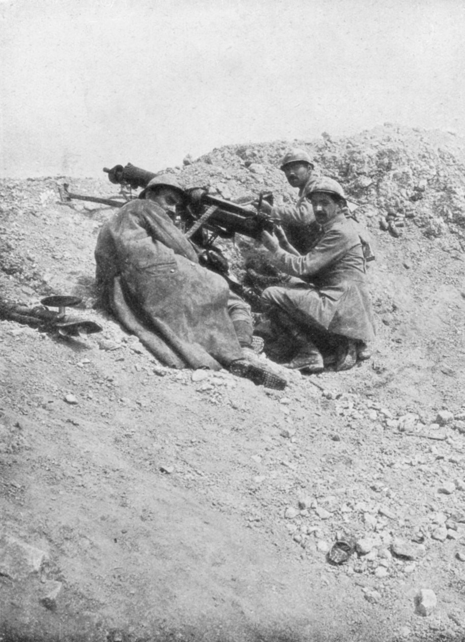 Tysk maskingevær ble brukt mot fienden, Verdun, Frankrike, 1917 av Unbekannt