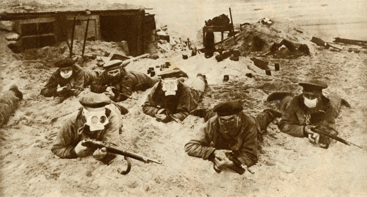 Tyske marinetropper med åndedrettsvern, første verdenskrig, 1915, 1935. av Unbekannt
