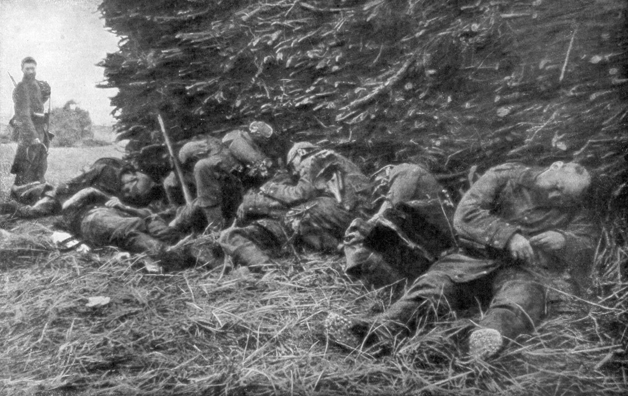 Tyske soldater drept av artilleriild, 1. slaget ved Marne, Frankrike, 5.–12. september 1914 av Unbekannt