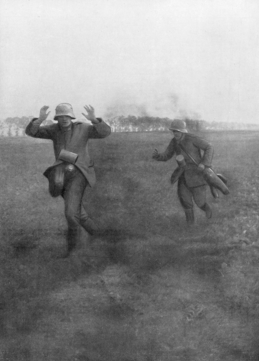 Tyske soldater overga seg nær Vierzy, sør for Soissons, 18. juli 1918 av Unbekannt