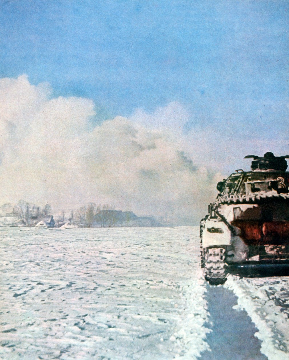 Tysk stridsvogn som kjemper i snøen, Russland, januar 1943 av Unbekannt