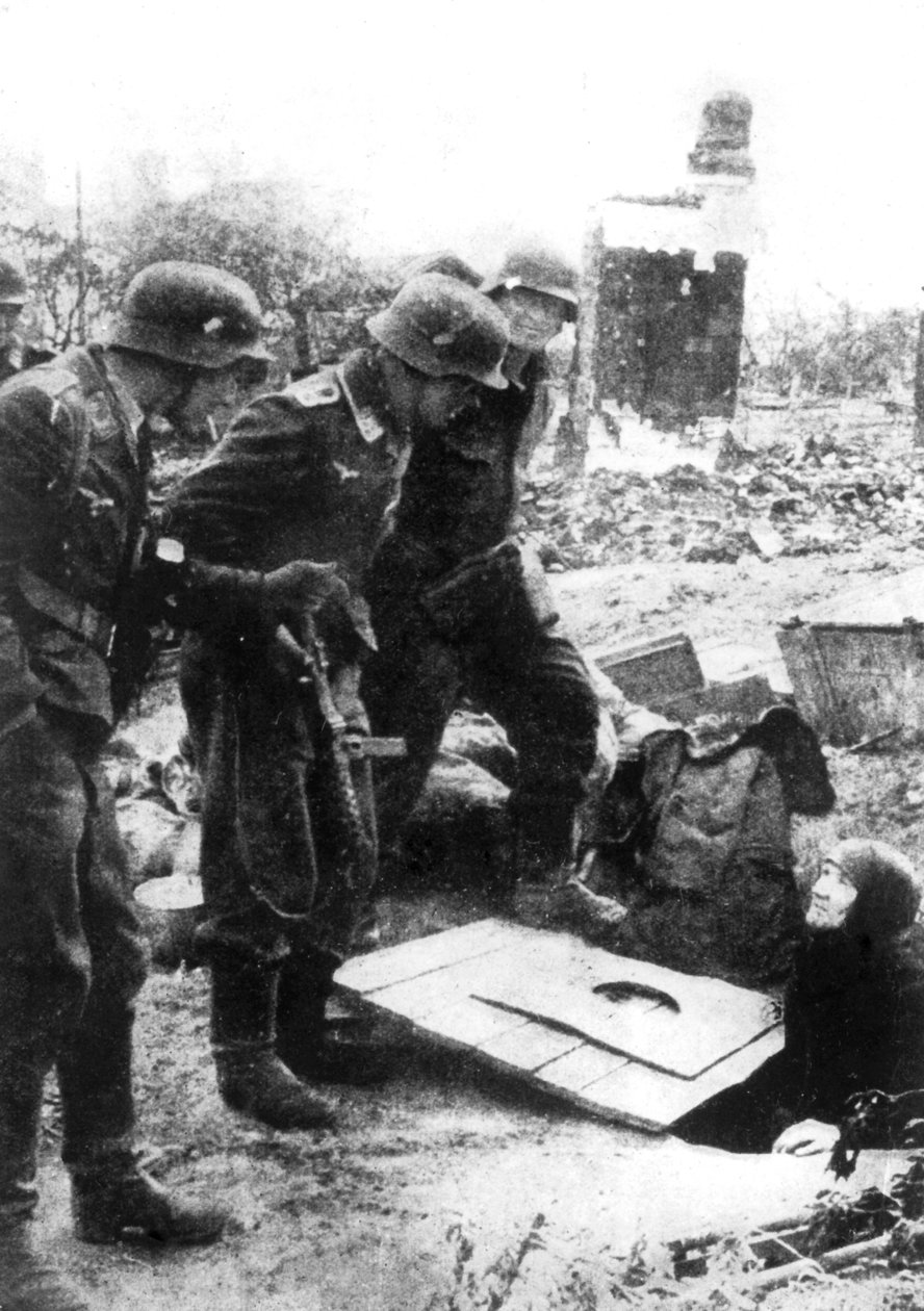Tyske tropper på vei inn i Stalingrad, Russland, september 1942 av Unbekannt