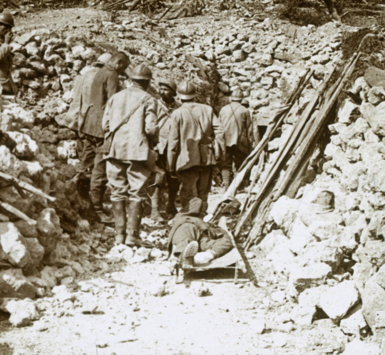 Tyske sårede, Thiaumont, Verdun, Nord-Frankrike, c1914-c1918 av Unbekannt