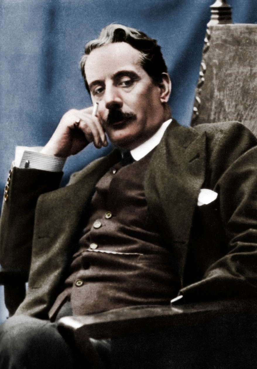 Giacomo Puccini 1858-1924, italiensk komponist, 1910 av Unbekannt