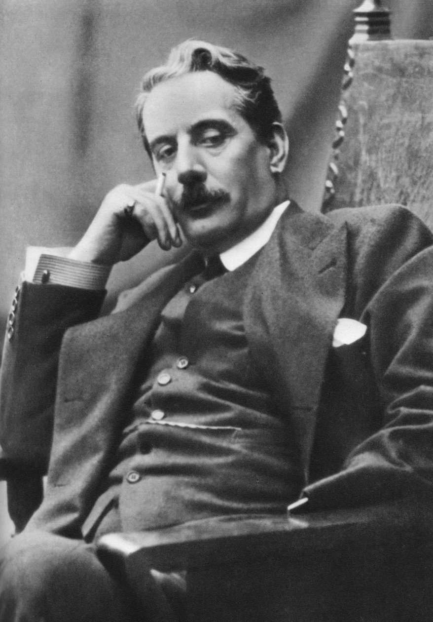Giacomo Puccini 1858-1924, italiensk komponist, 1910 av Unbekannt