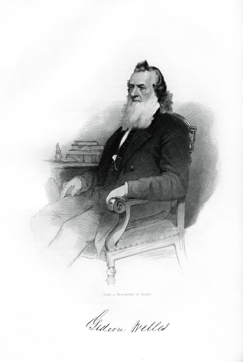 Gideon Welles, USAs marinesekretær fra 1861 til 1869, 1862-1867 av Unbekannt