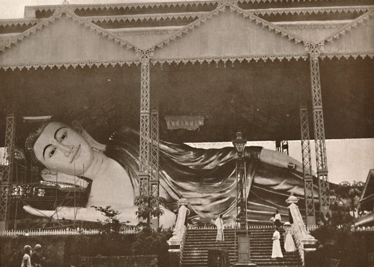 Gigantisk liggende figur av Buddha, Pegu, 1900. av Unbekannt