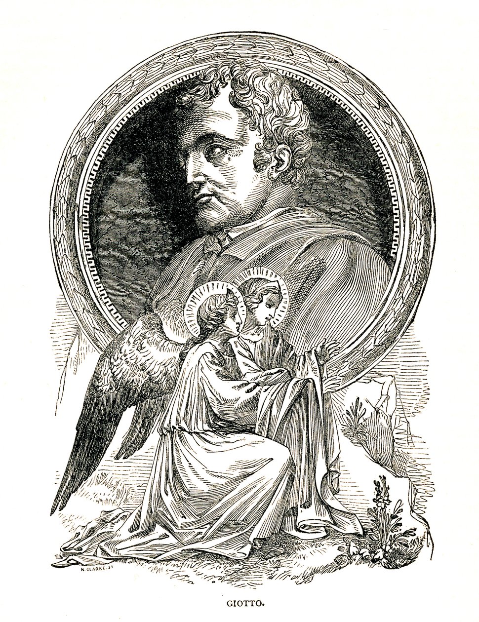 Giotto di Bondone , italiensk maler og arkitekt, 1893 av Unbekannt