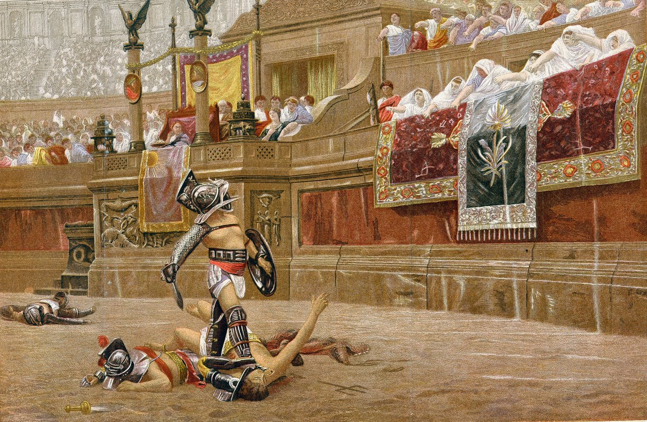 Gladiatorer på den romerske arenaen av Unbekannt
