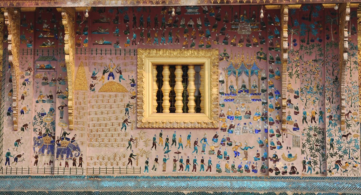 Glassmosaikk i Wat Xieng Thong, Luang Prabang, Laos, 1950-tallet av Unbekannt