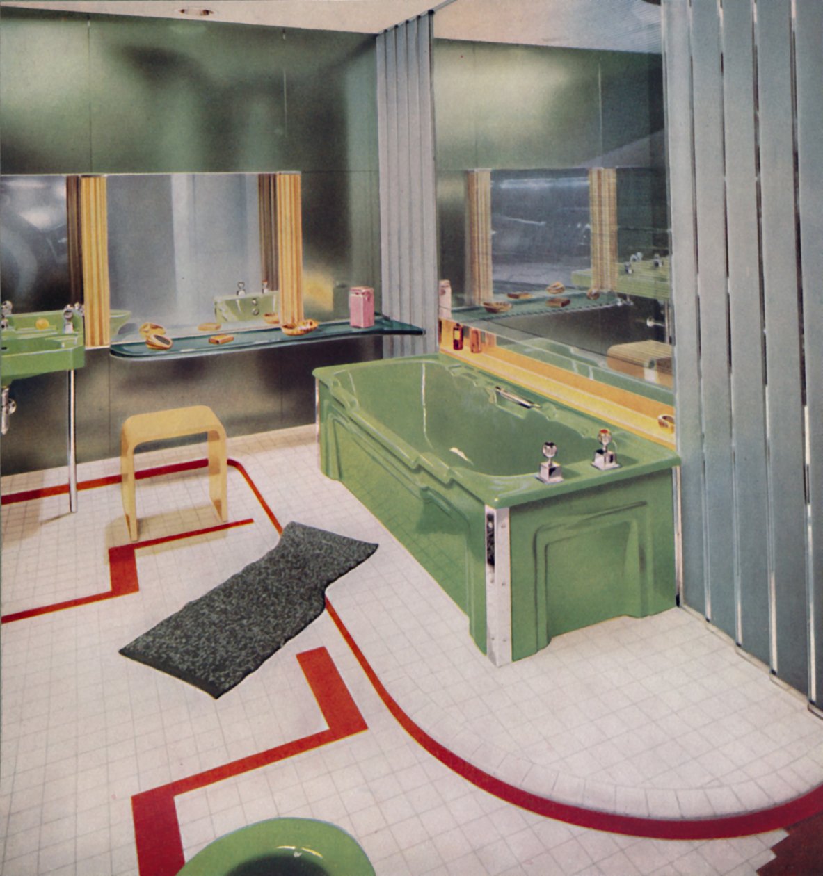 Glass og fliser i det moderne badet, 1938 av Unbekannt