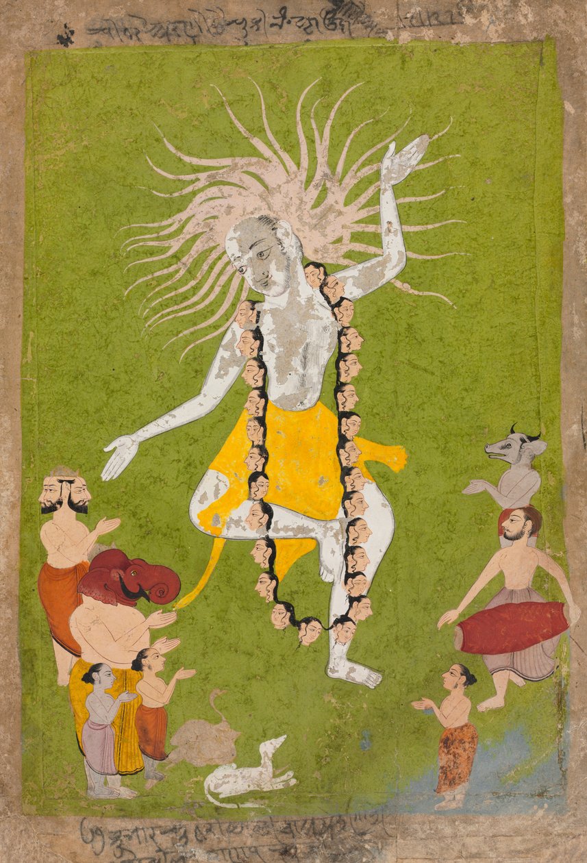 Gud Shiva i hans voldsomme aspekt som Mahakala dans, ca. 1700-1710. av Unbekannt