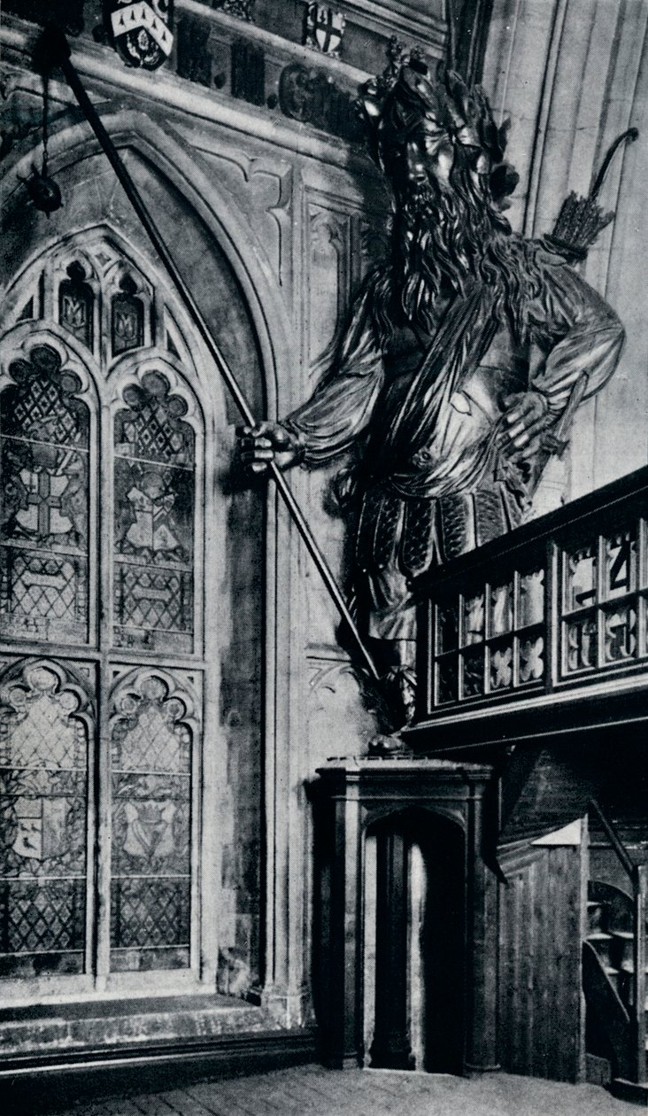 Gog Gogmagog, en av de to bygigantene som ble brent i London Guildhall-brannen, 1940 av Unbekannt