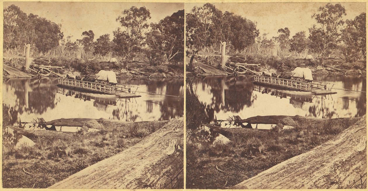 Golbourn Punt i Seymour, Australia, 1860-tallet. av Unbekannt