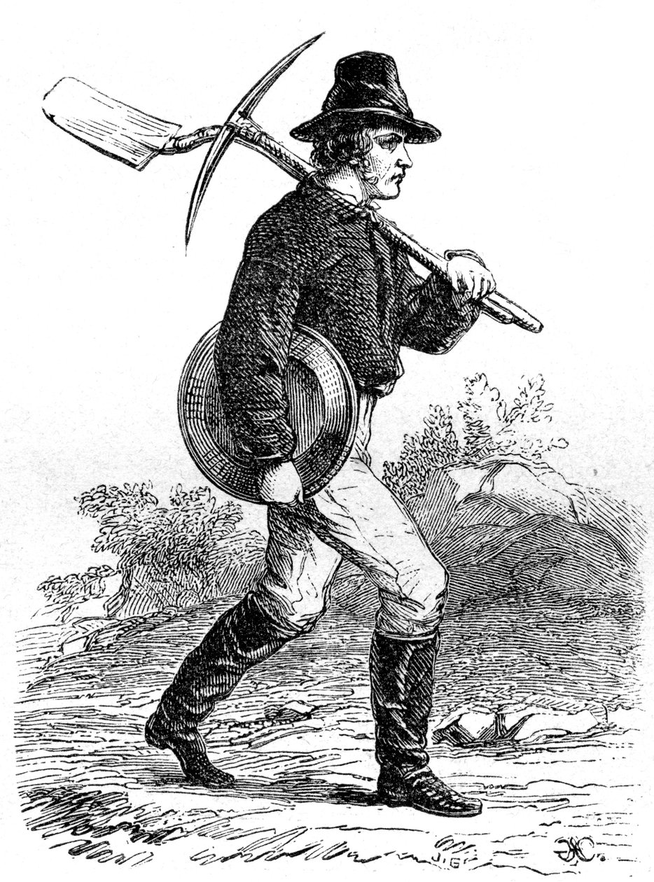 Gold Miner, California, 1800-tallet av Unbekannt