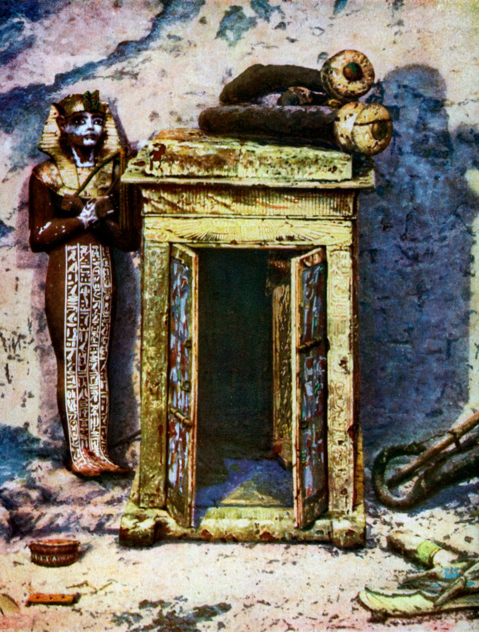 Gylden helligdom i forkammeret til Tutankhamons grav, Egypt, 1933-1934 av Unbekannt