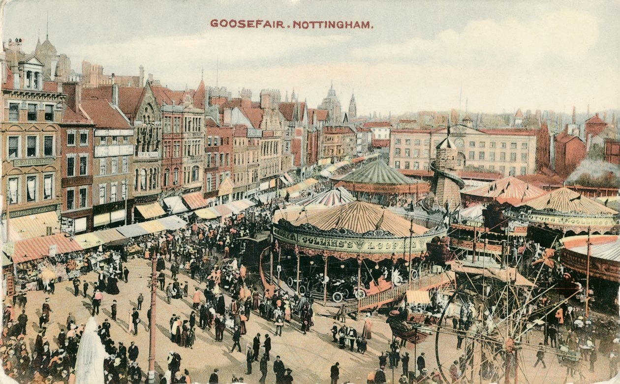 Goose Fair, Market Place, Nottingham, Nottinghamshire, 1907 av Unbekannt