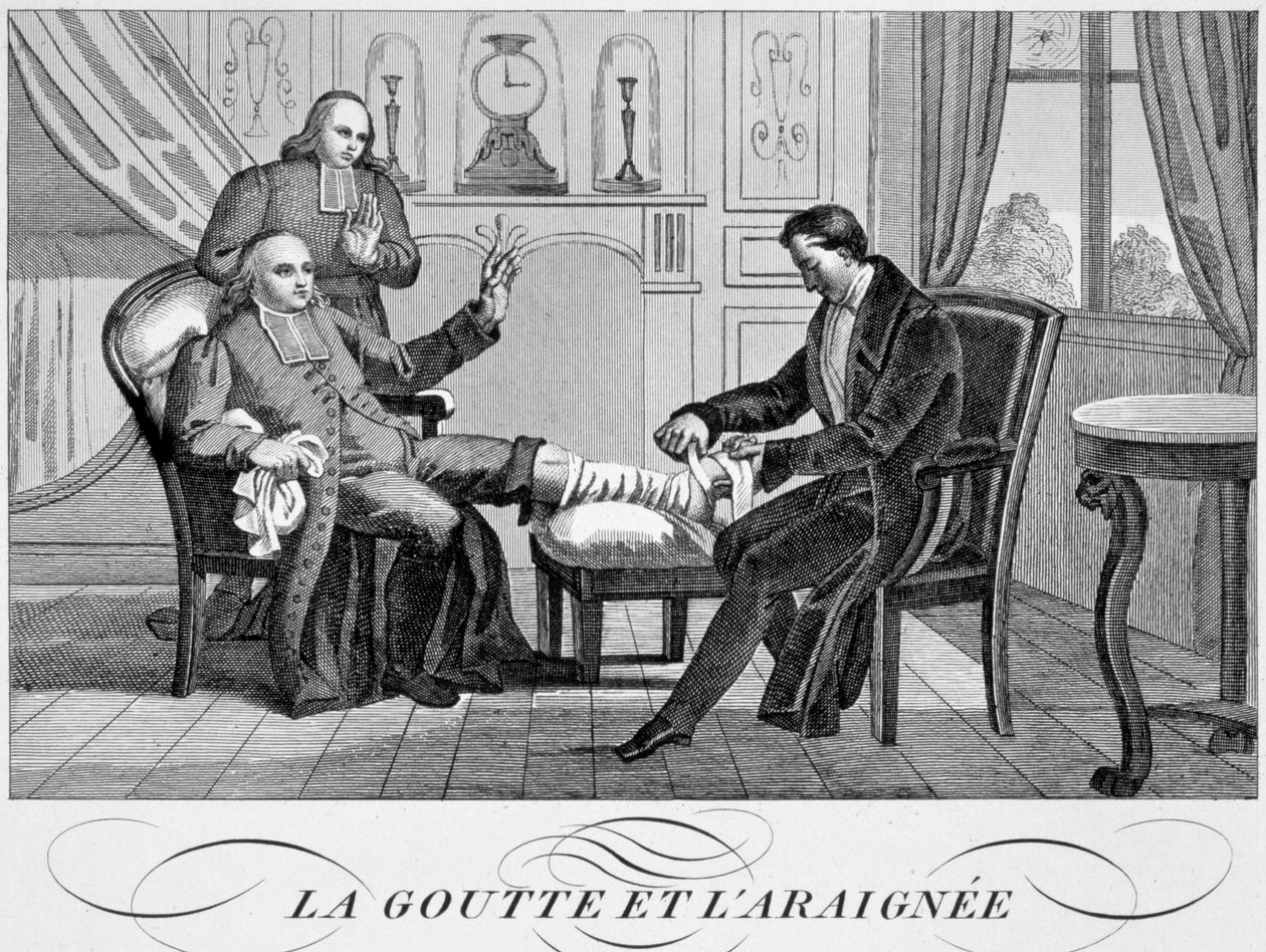 Gikt og edderkoppen, c1835 av Unbekannt