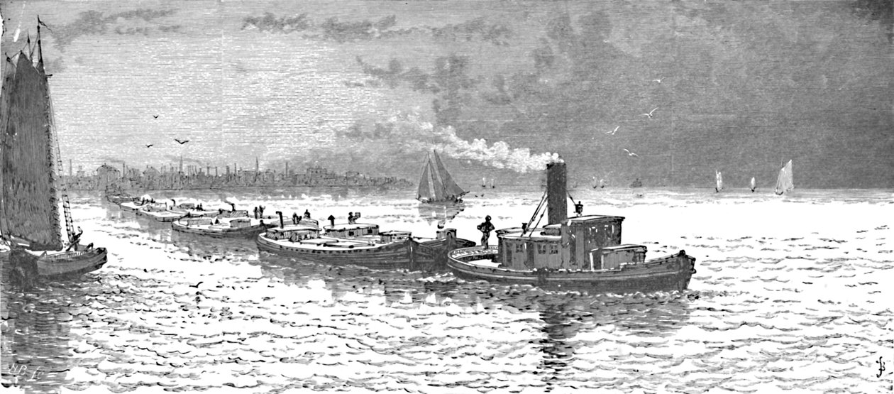 Kornfartøyer forlater Chicago, 1883 av Unbekannt