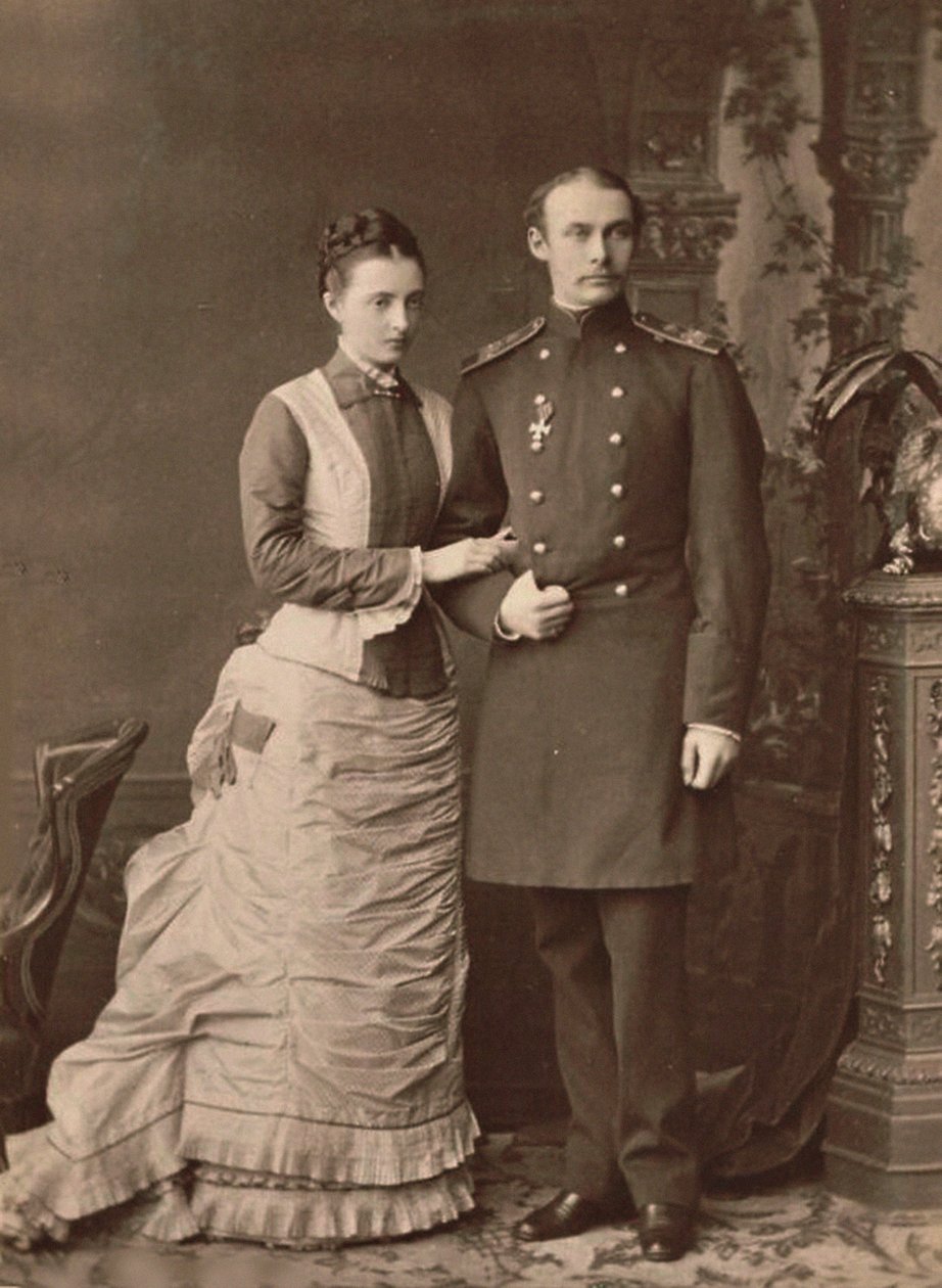 Storhertuginne Anastasia Mikhailovna av Russland og storhertug Frederick Francis III, 1878. av Unbekannt