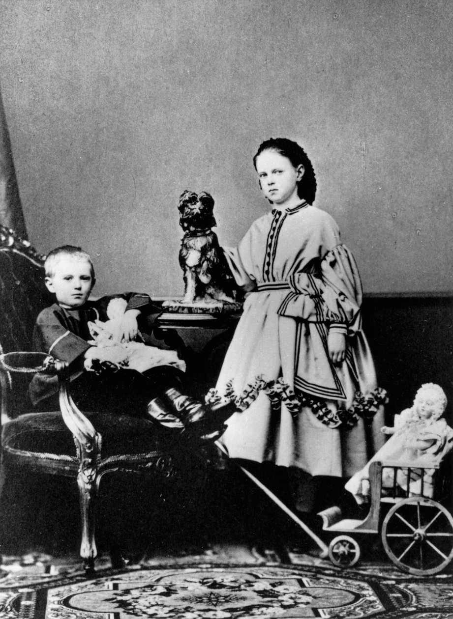 Storhertuginne Maria Alexandrovna og storhertug Sergei Alexandrovich av Russland, c1862-c1863 av Unbekannt