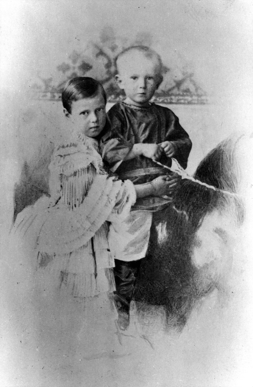 Storhertuginne Maria Alexandrovna og storhertug Sergei Alexandrovich av Russland, c1860-c1862 av Unbekannt