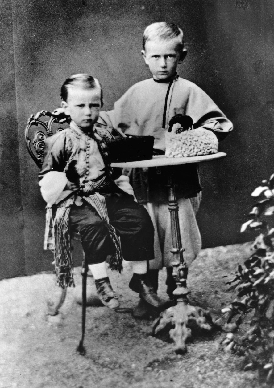 Storhertugene Paul Alexandrovitch og Sergei Alexandrovitch av Russland, 1863 av Unbekannt