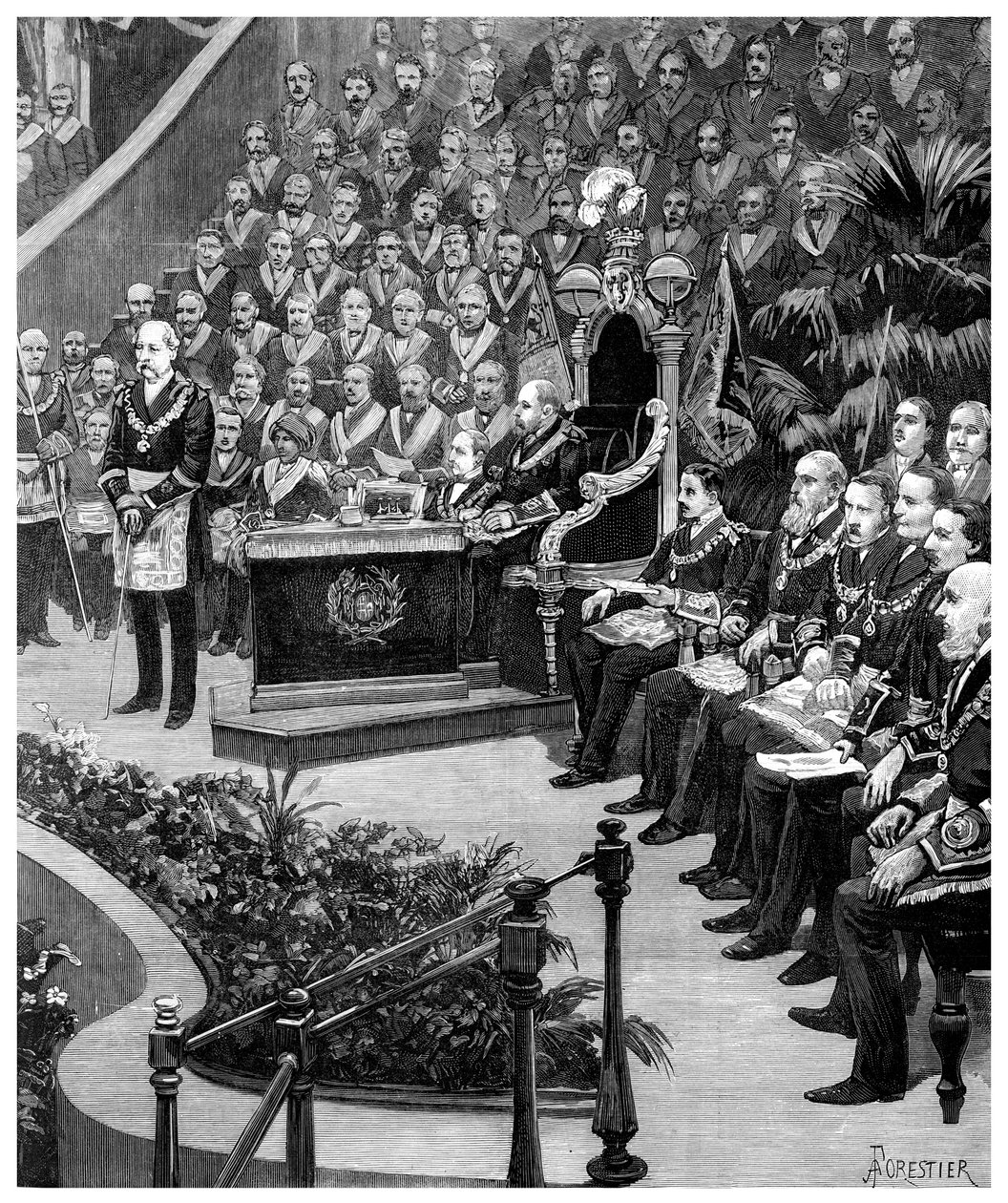 Stor frimurersamling, 1887 av Unbekannt
