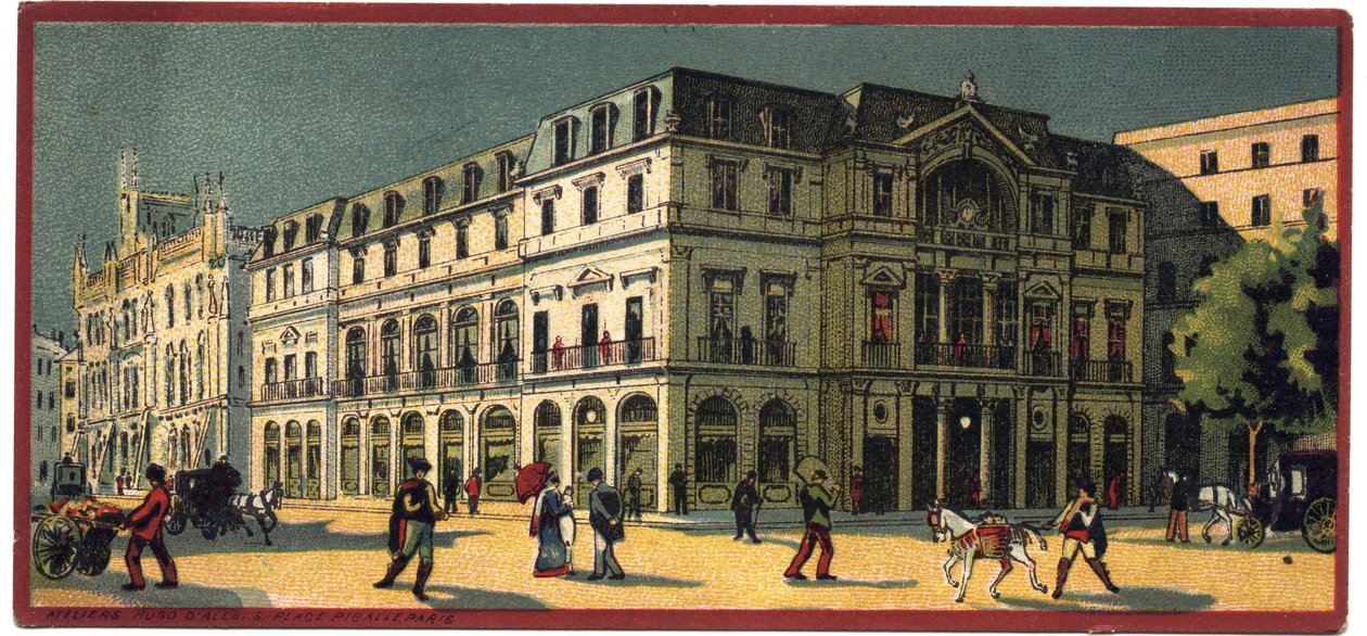 Grand hotels: utvendig utsikt over Avenida-palasset i Lisboa, Portugal - Kart over en serie som presenterer hotellene til "Compagnie Internationale des Grands Hotels", slutten av 1800- og begynnelsen av 1900-tallet av Unbekannt
