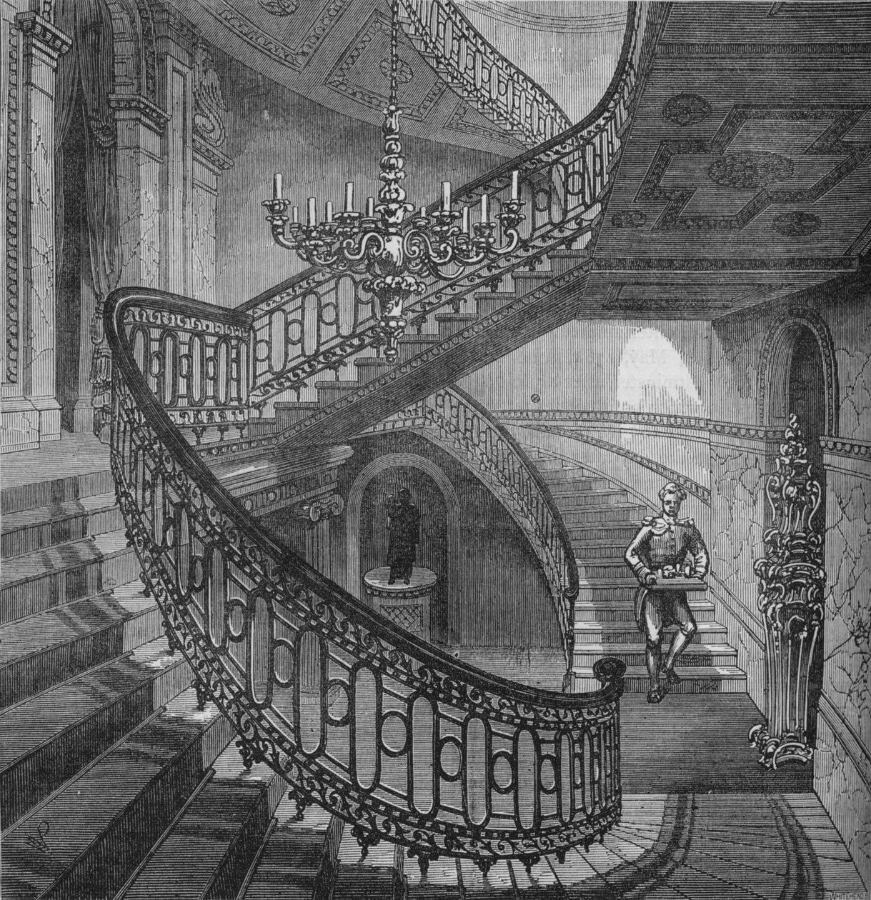 Stor trapp i Carlton House, Westminster, London, c1820 1878 av Unbekannt