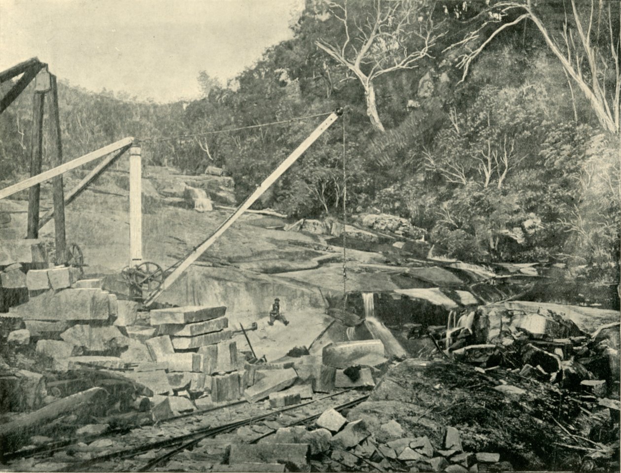Granittbrudd, Traull, Victoria, 1901. av Unbekannt