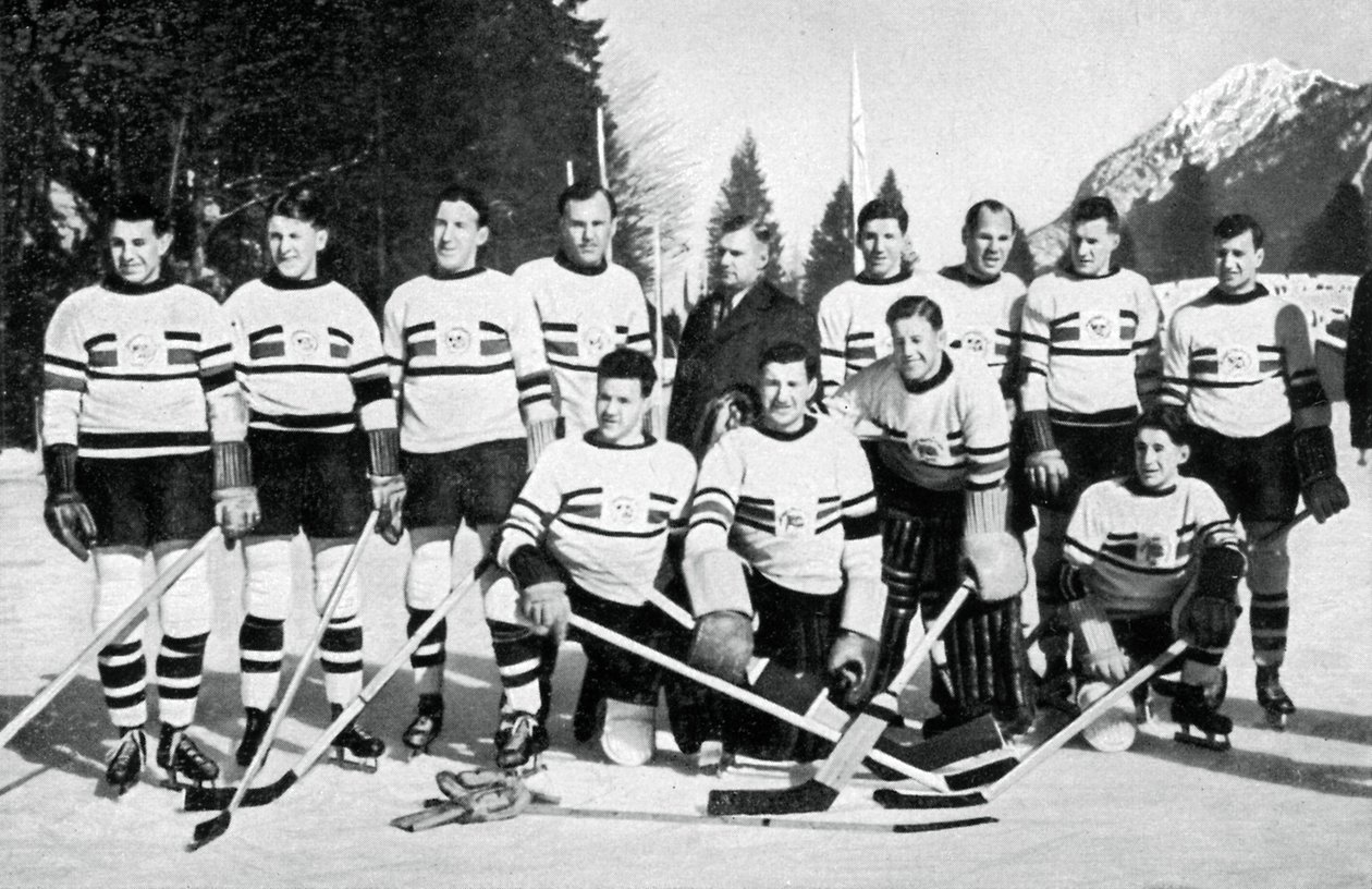 Storbritannias ishockeylag, olympiske vinterleker, Garmisch-Partenkirchen, Tyskland, 1936 av Unbekannt