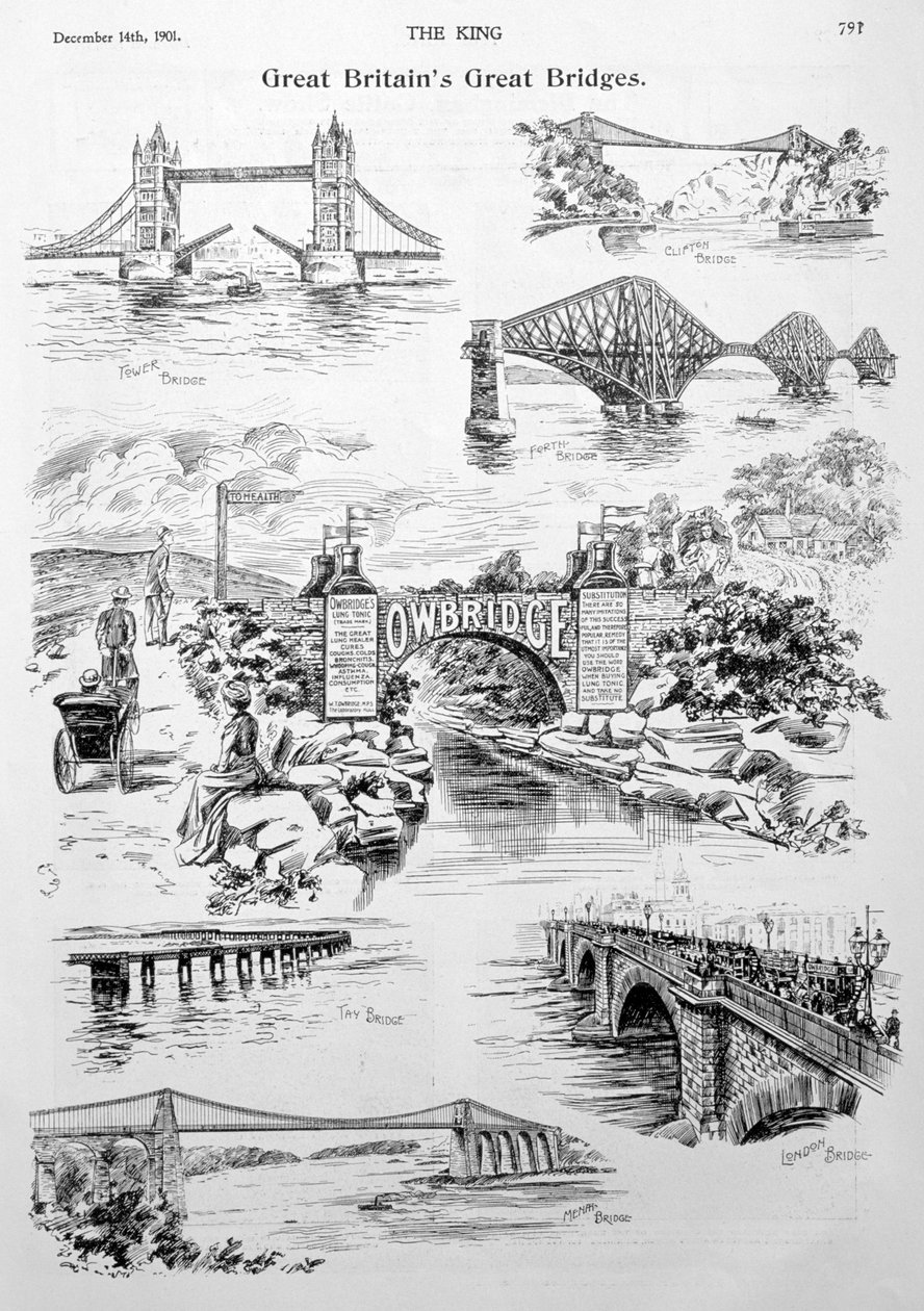 Storbritannias største broer, annonse for Owbridge Lung Tonic, 1901 av Unbekannt